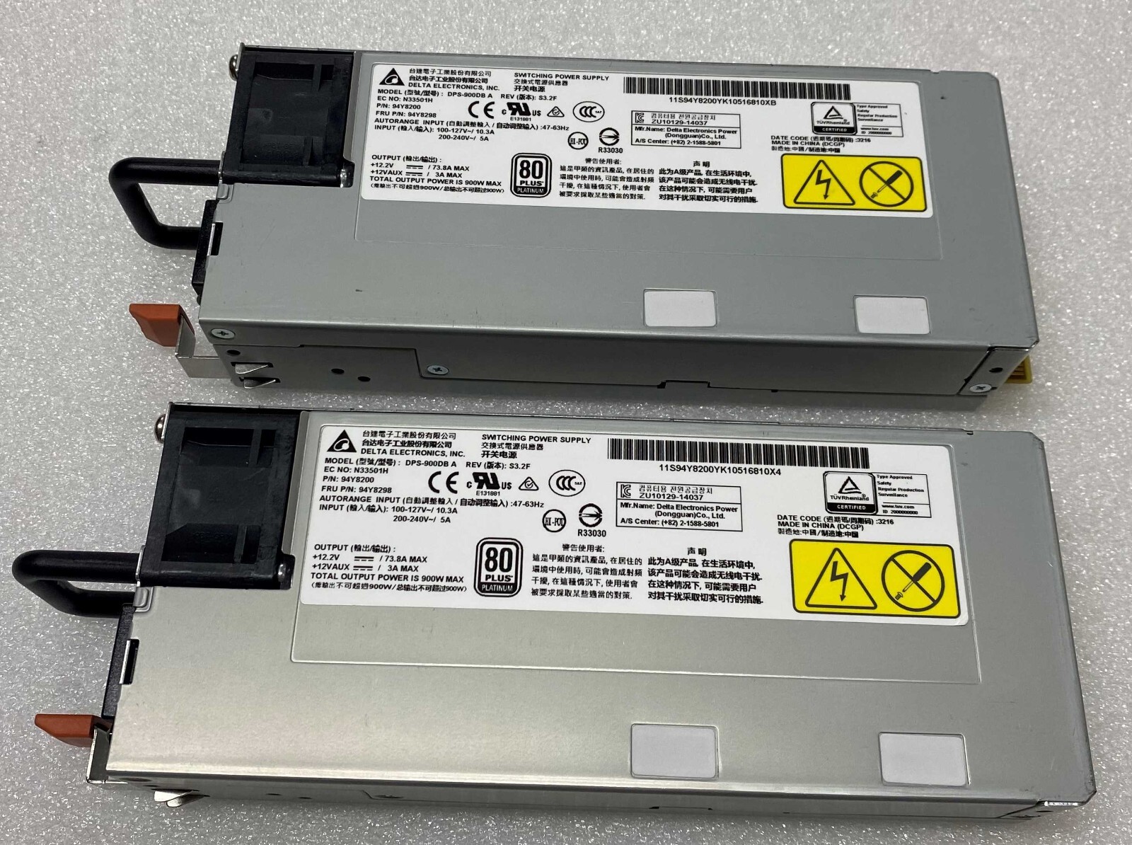 2x IBM 94Y8298 94Y8200 900Watt DPS-900DB 80 Plus Platinum Switching Power Supply