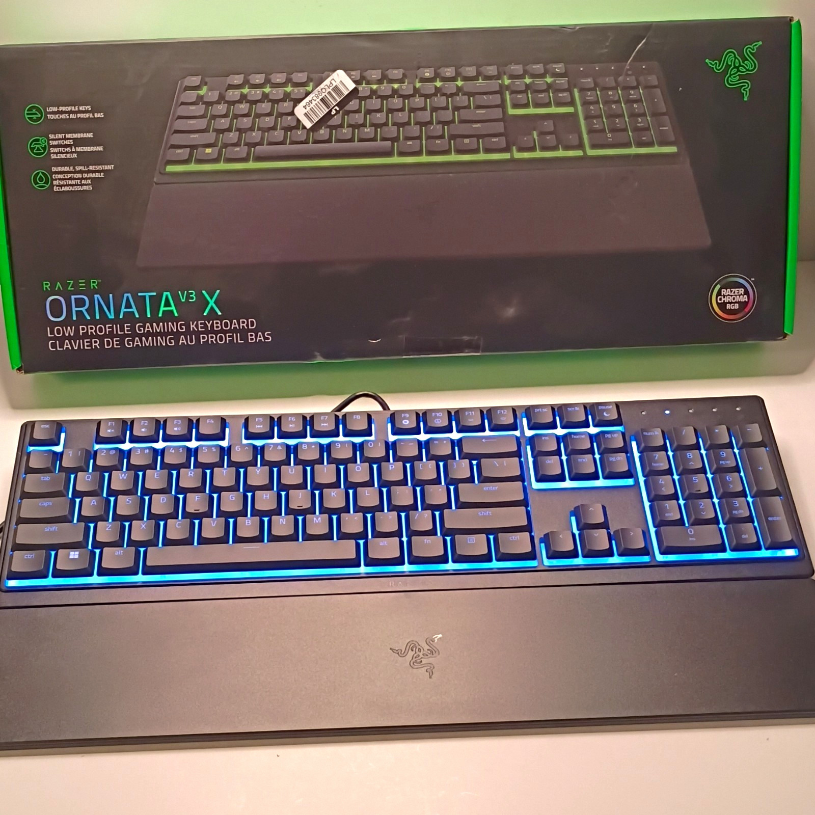 Gaming Keyboard Razer Ornata V3 X Wired Chroma RGB Black QWERTY Wrist Rest Color