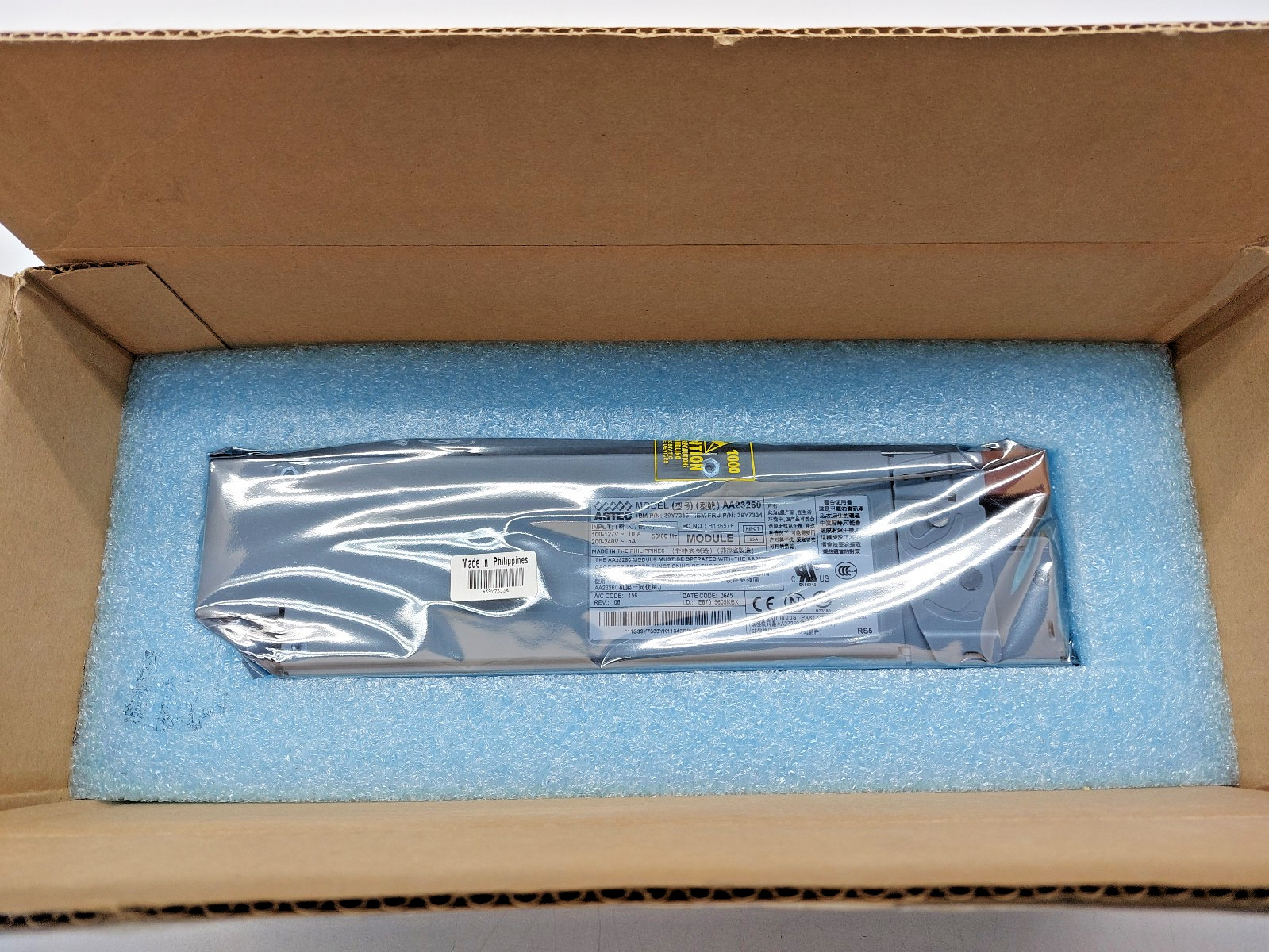Astec Power Supply Unit AA23260 IBM P/N: 39Y7333 IBM FRU P/N: 39Y7334