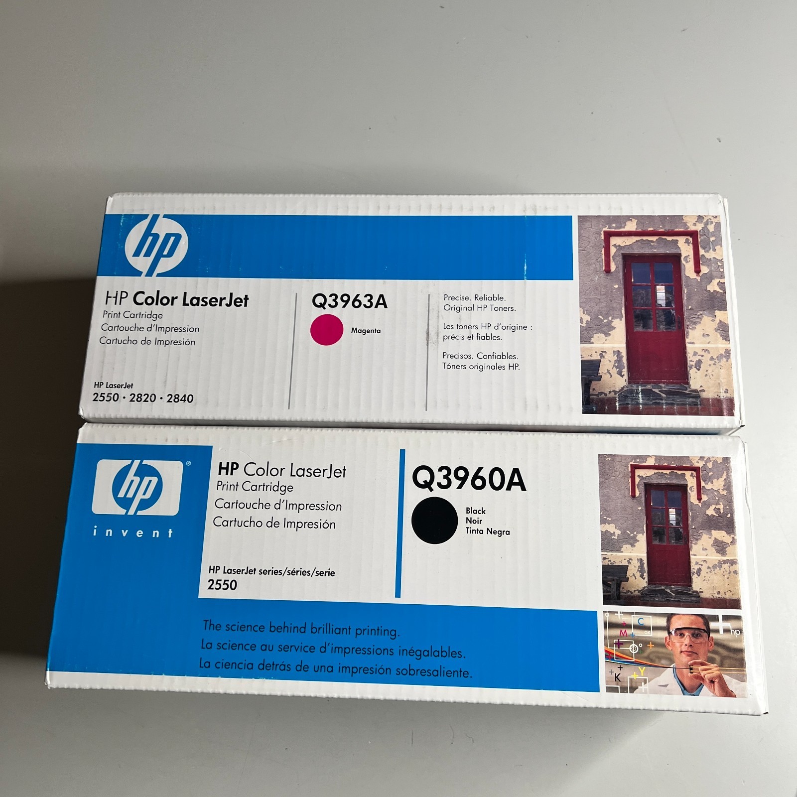 Lot of 2 Genuine HP Color LaserJet Toner Cartridges OEM HP Q3960A Q3963A Black