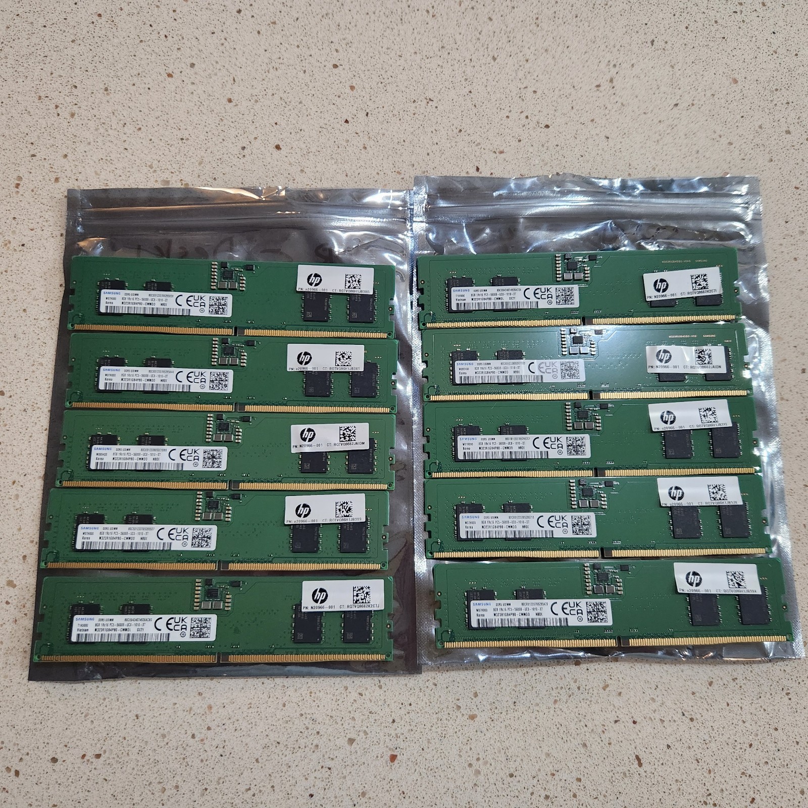 Samsung 80GB (10x8GB) DDR5 5600MHz UDIMM PC5-5600B RAM Memory M323R1GB4PB0-CWM0D