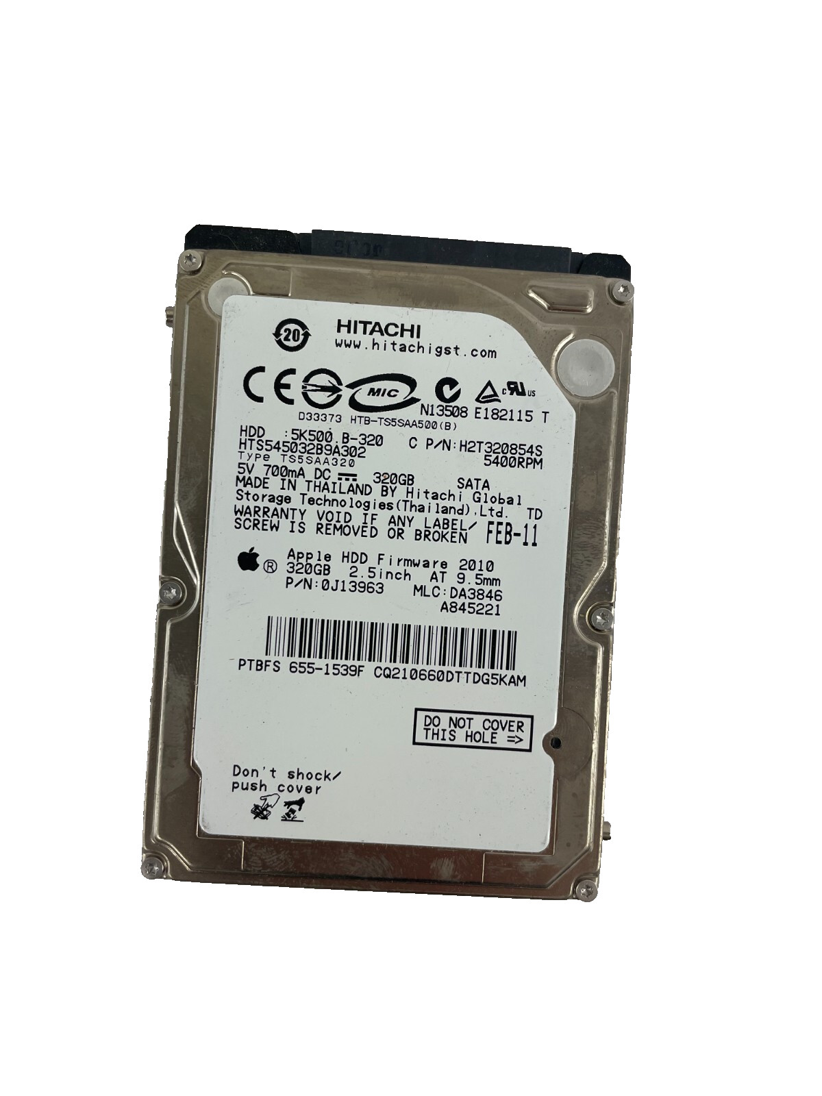 Hitachi Model HTS545032B9A302 Travelstar 5400RPM Internal Hard Drive Cache 8 MB