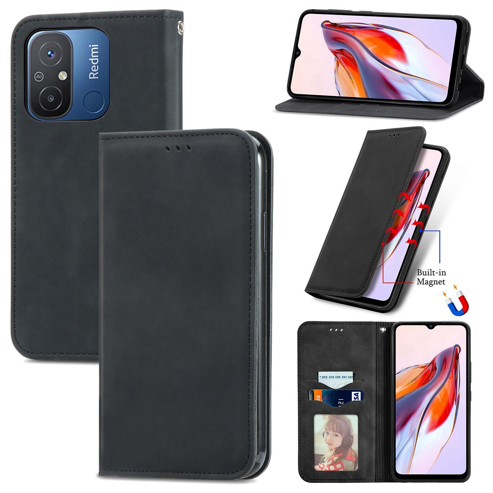 Flip Magnetic Leather Card Wallet Cover Case For 18 17 16 14 13 15 12 11 Pro 16E