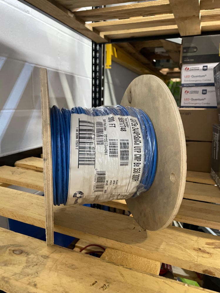 300 ft. Blue 24/4 Solid CU CAT5e CMP (Plenum) Data Cable