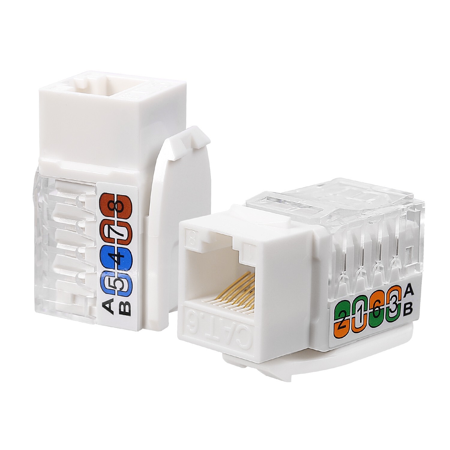 AvesView RJ45 Cat6 Keystone Jacks Slim Profile 25-Pack UTP Modular Ethernet Jack