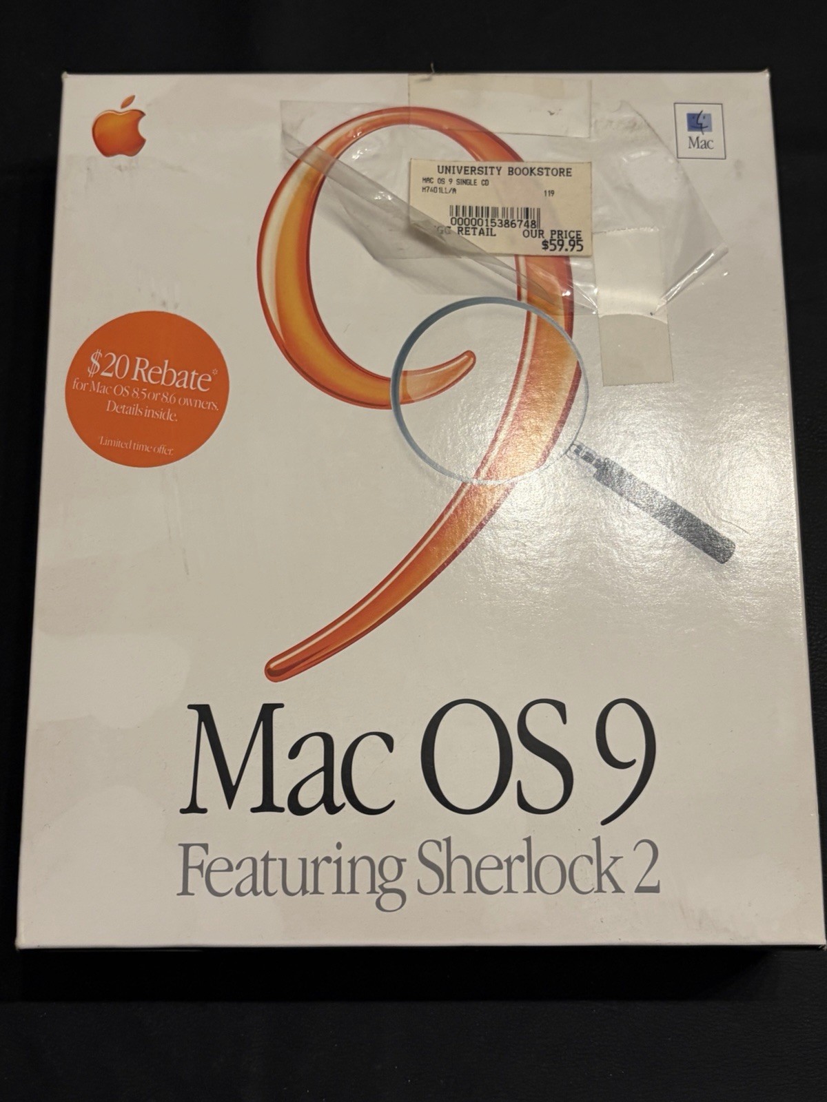 Vintage Apple Mac OS 9 Retail Box 1999 Sherlock 2 Original CD Manuals