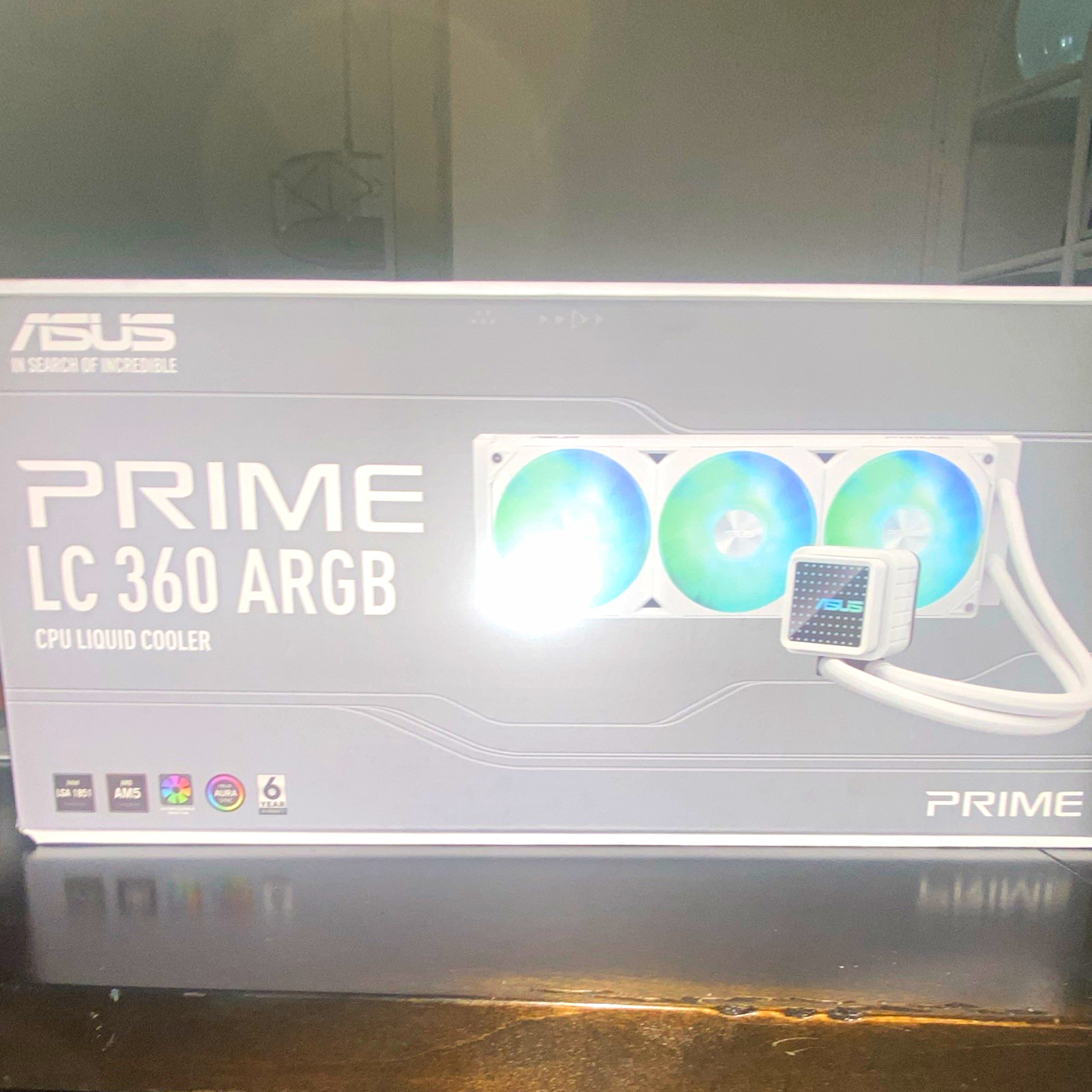 ASUS Prime LC 360 ARGB 360mm Liquid CPU Cooler, White, 120mm Fans