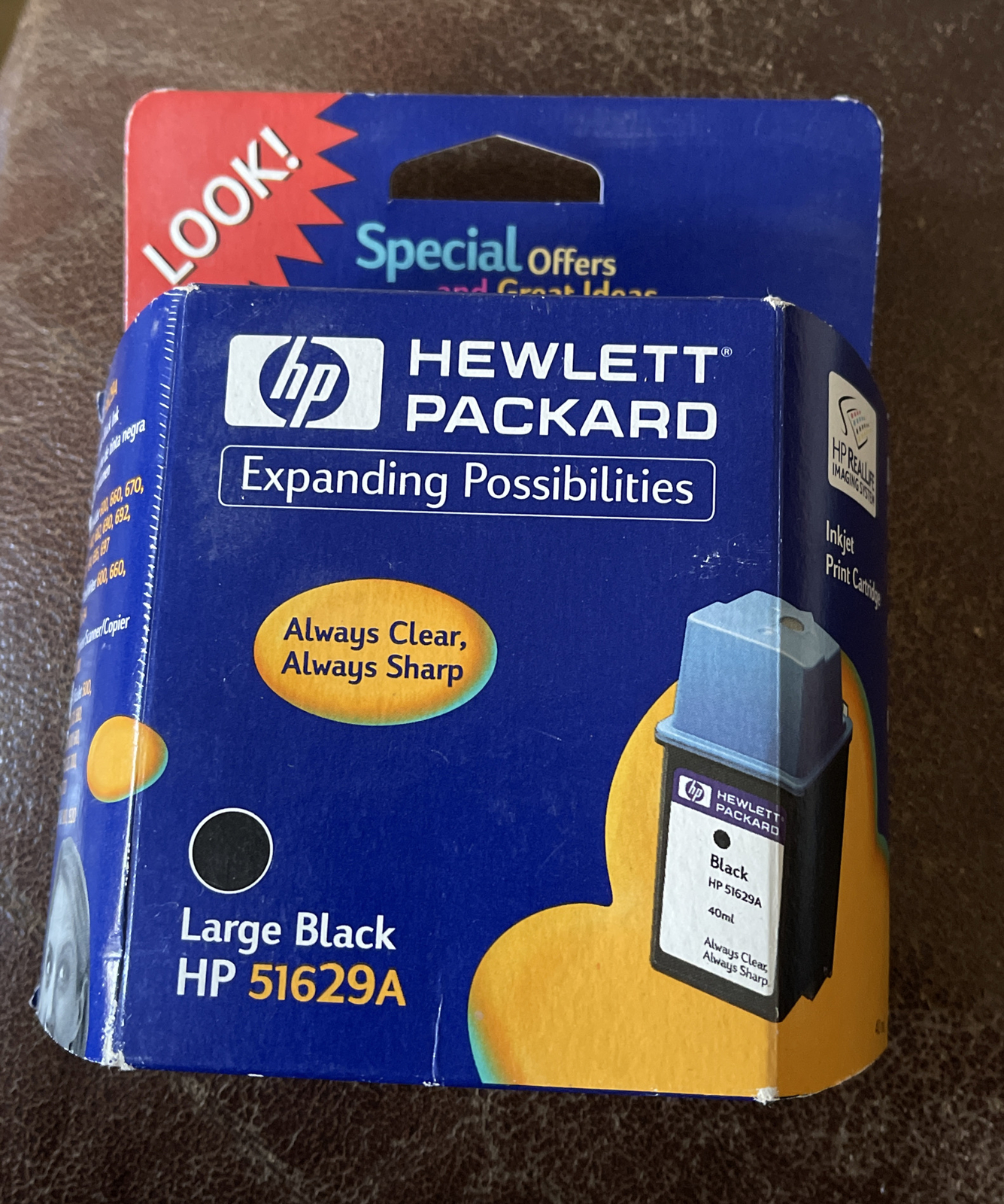 HP 29 Large Black Ink Cartridge 51629A Genuine New Vintage Exp 11/2000