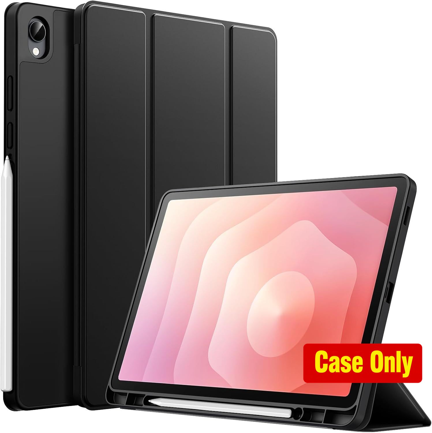 JETech Black Case for Samsung Galaxy Tab S11, Tri-Fold Soft TPU Stand & S Pen Ho