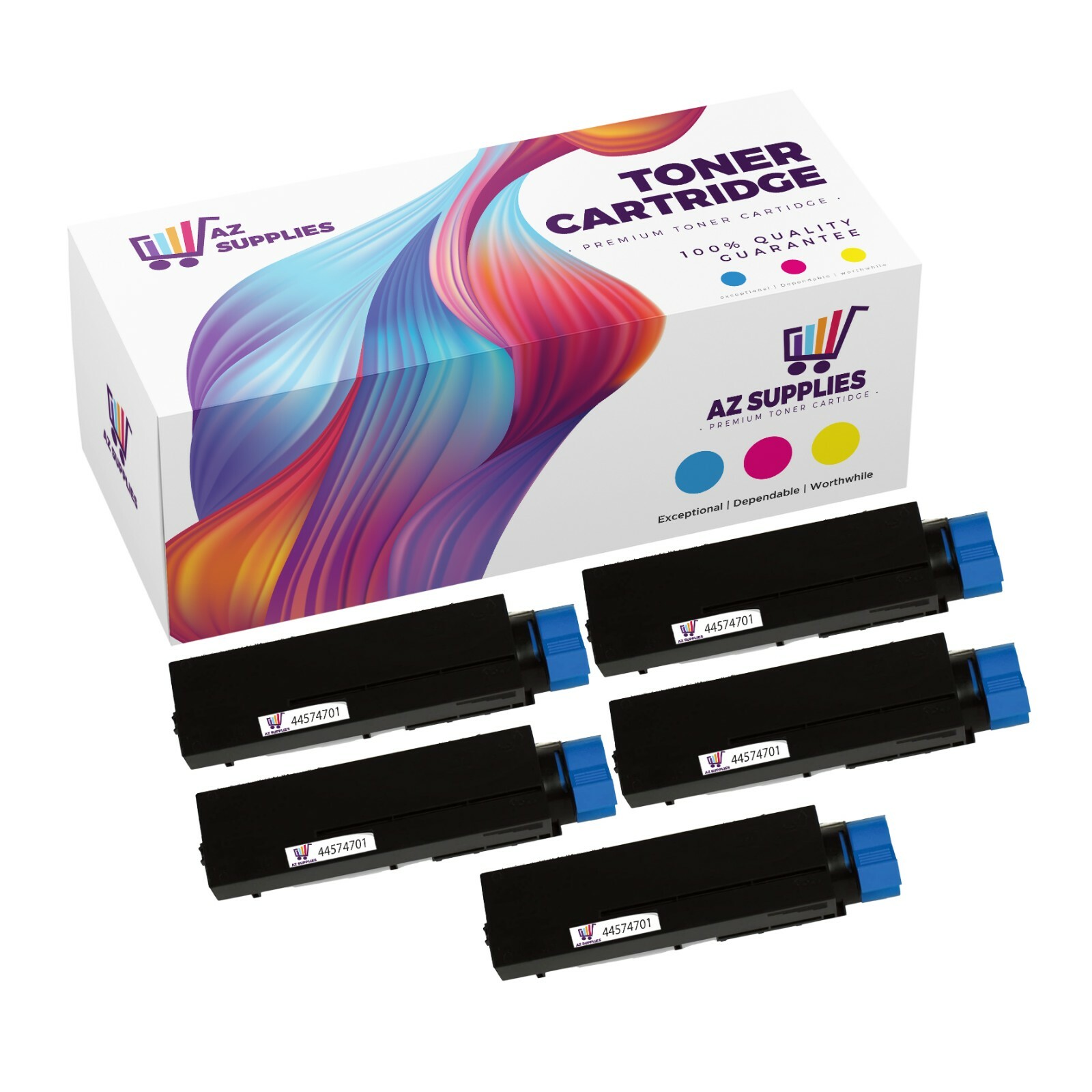 OKI Data Compatible Toner Cartridge for 44574701 B411D B411DN B431D Black 5PK