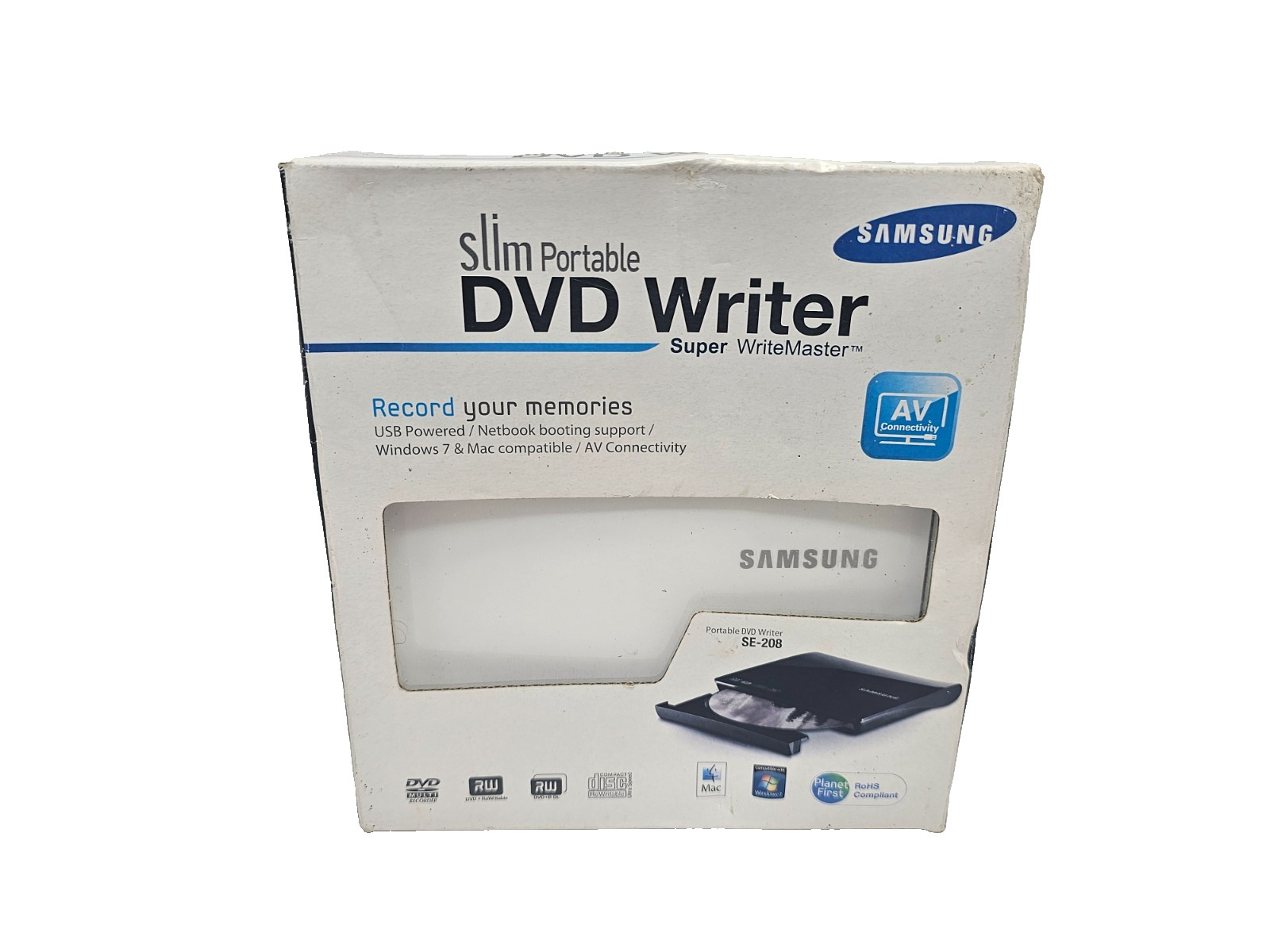Samsung SE-208AB Slim Portable External DVD Writer WriterMaster White NEW