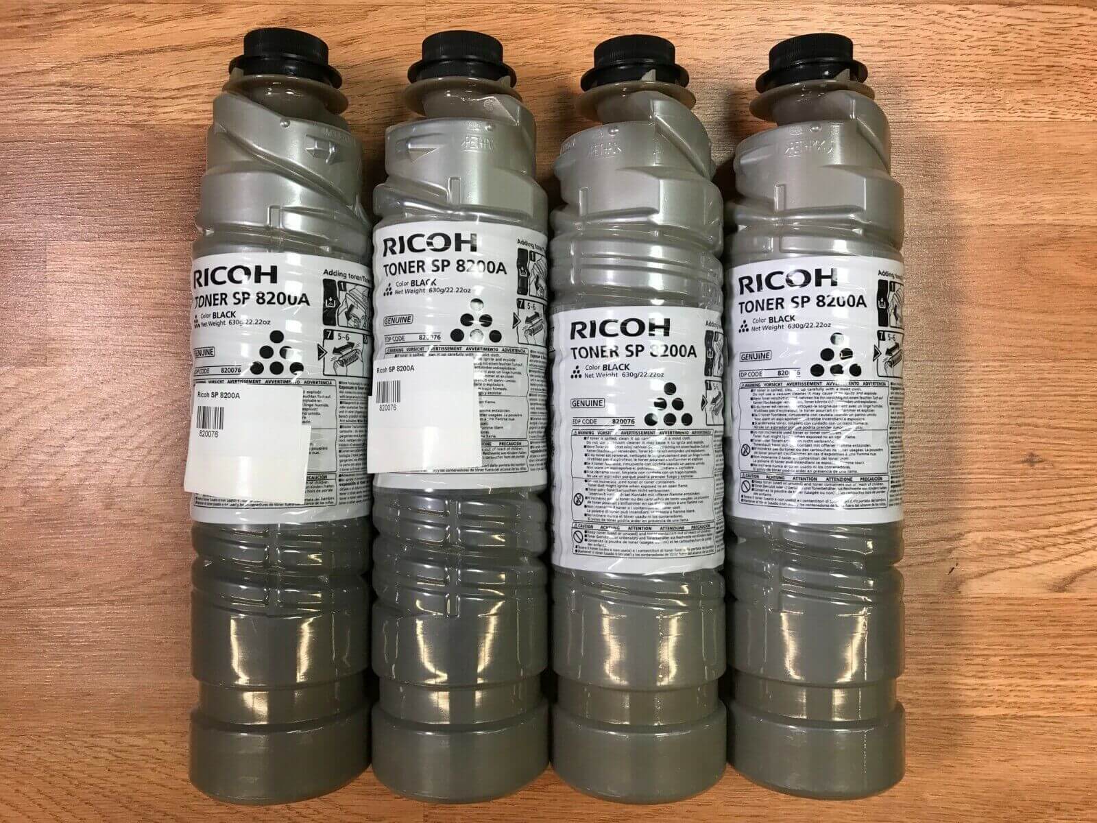 Lot Of 4 Genuine Ricoh Black Toners SP 8200A EDP: 820076 *Same Day Shipping*