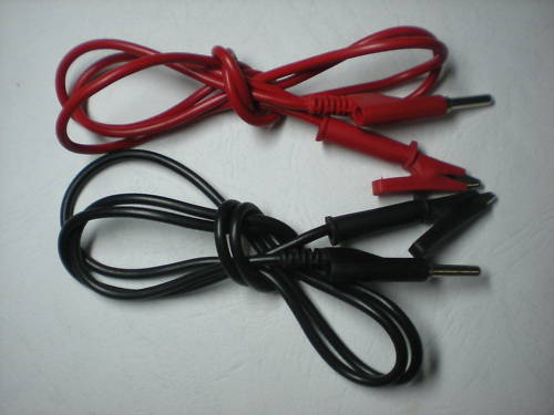 2 pcs Red Black Alligator Clip to Banana Plug Silicone Cable High Voltage 1m New