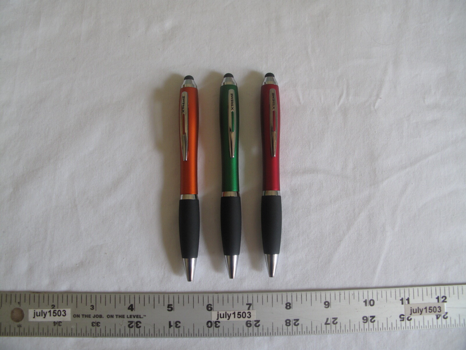 (3) NEW Xtreme Touchscreen Stylus Pens - RED, GREEN, ORANGE - phone tablet