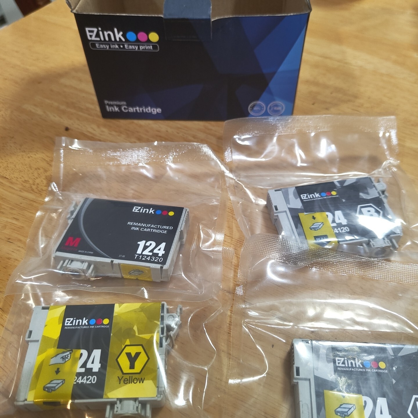 ez ink cartridges EXP 22 (2)t124120 black (1) t124420 yellow (1) t124320 magenta