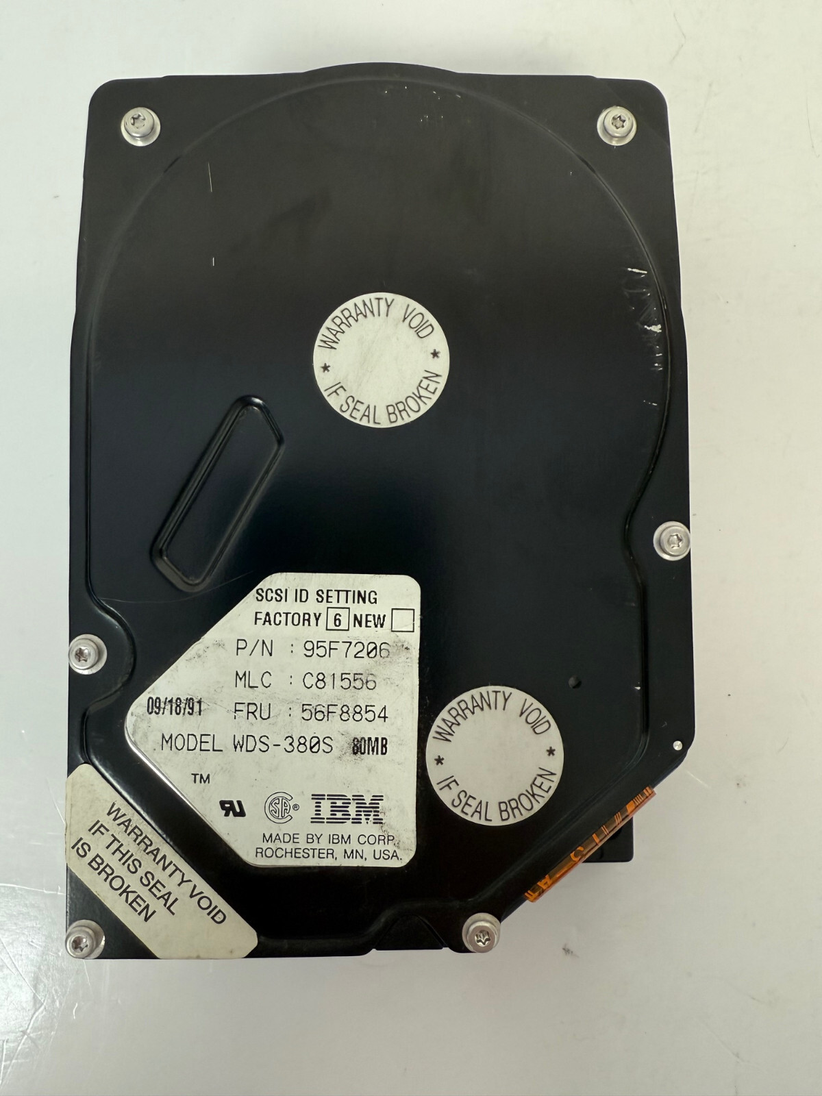 IBM 56F8854 3.5 80MB 50 PIN SCSI HARD DRIVE PS/2 WDS-380S 95F7206 WITH WARRANTY