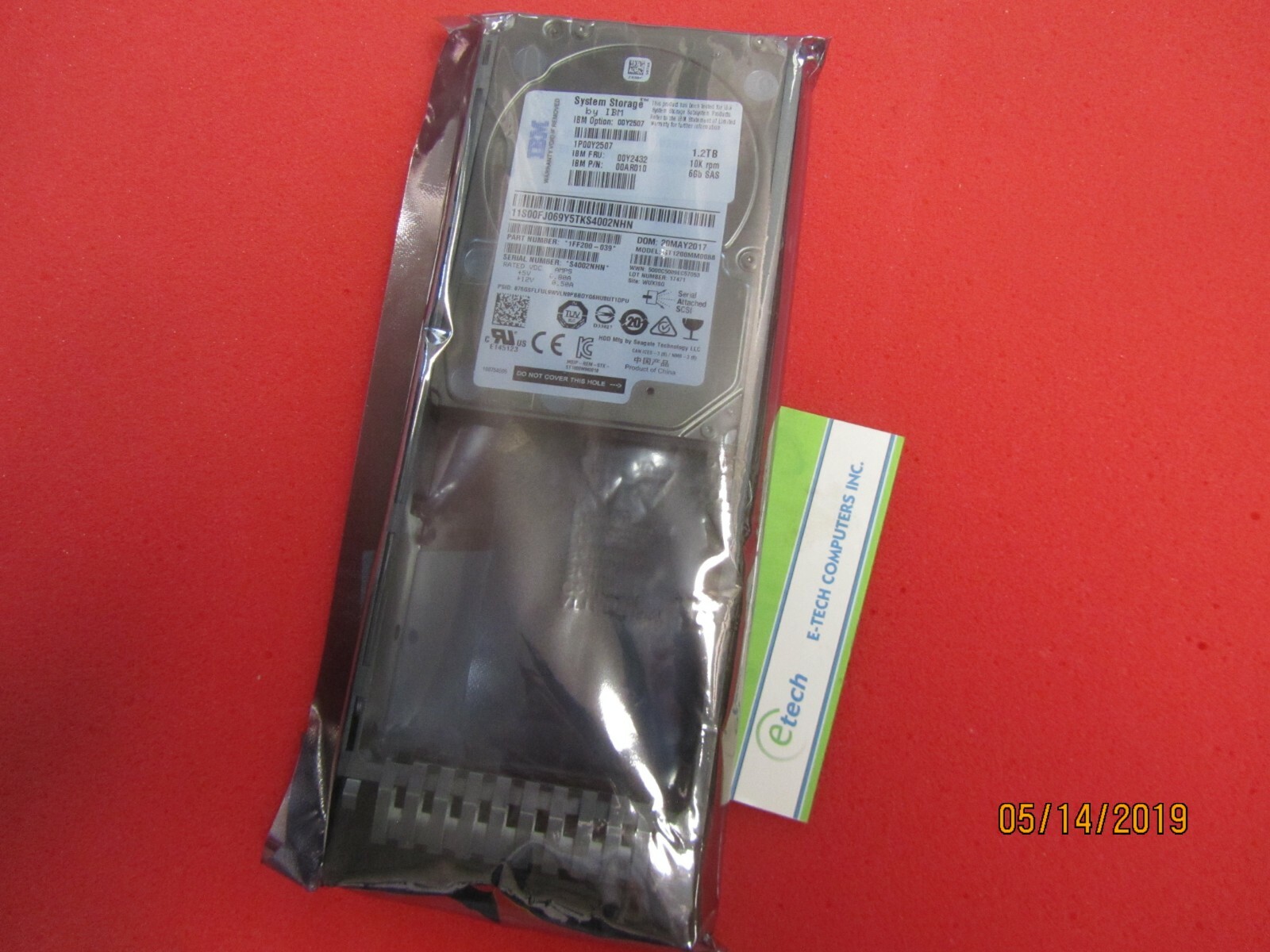 00Y2507 00Y2432 - IBM Lenovo 1.2TB 2.5" SAS HD for System Storage V3700= 00MJ149