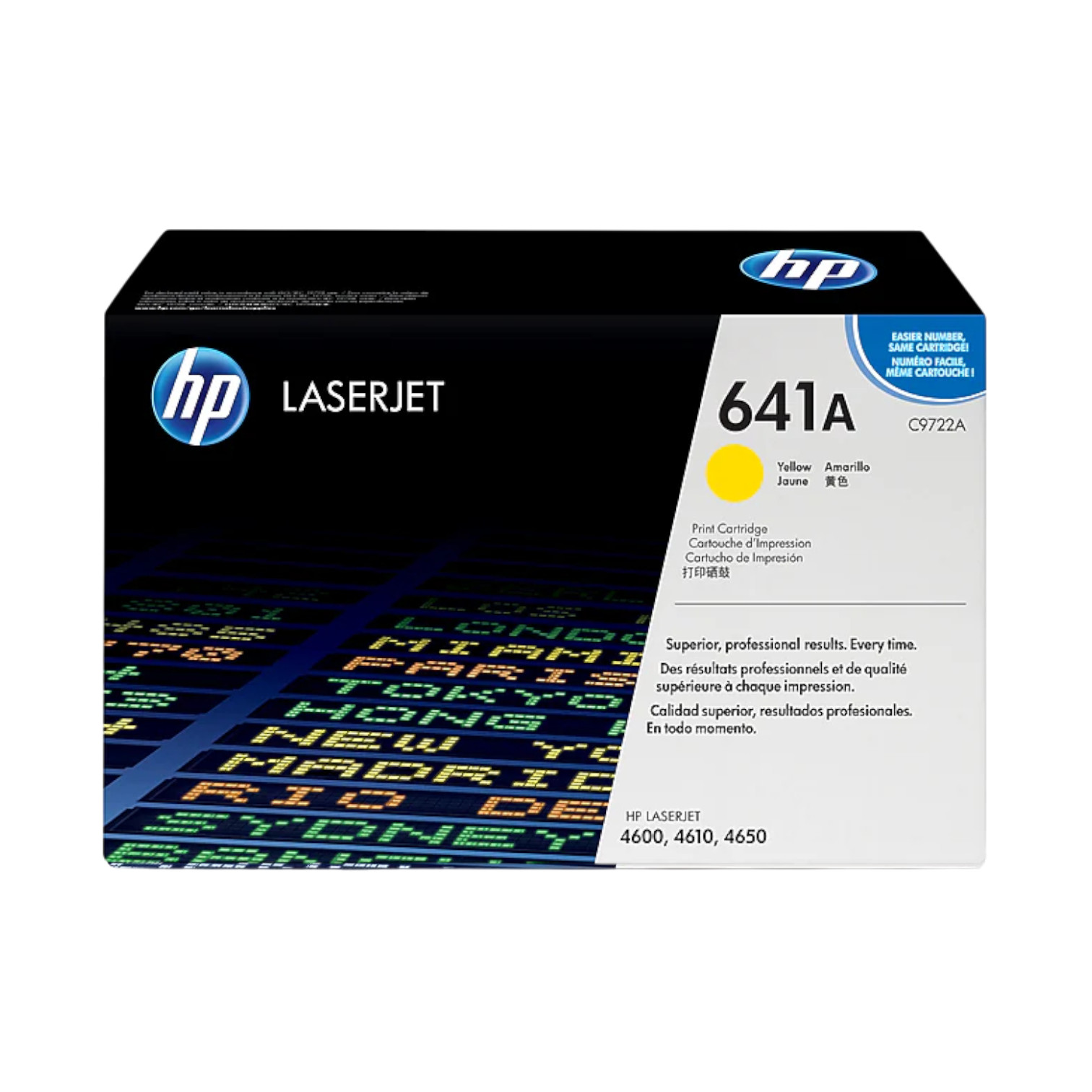 New Open Box HP 641A Yellow Standard Yield Toner Cartridge, C9722A