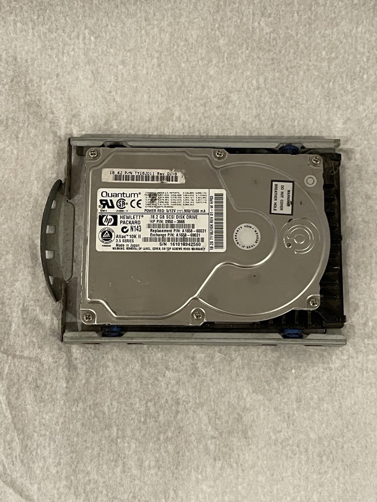 HP QUANTUM ATLAS 10KII 3.5 SERIES 18.2 GB SCSI HARD DRIVE Hewlett Packard