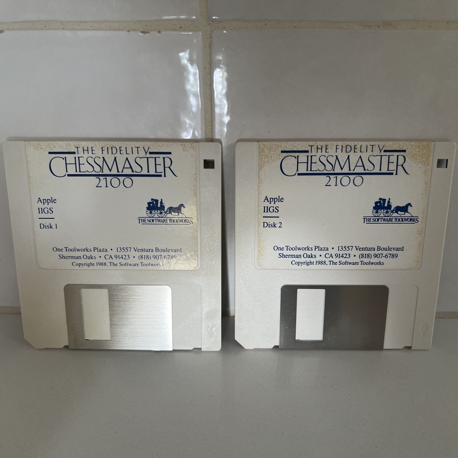 1988 Chess master 2100 Apple IIGS Disk 1 & 2 Vintage Floppy Disk 
