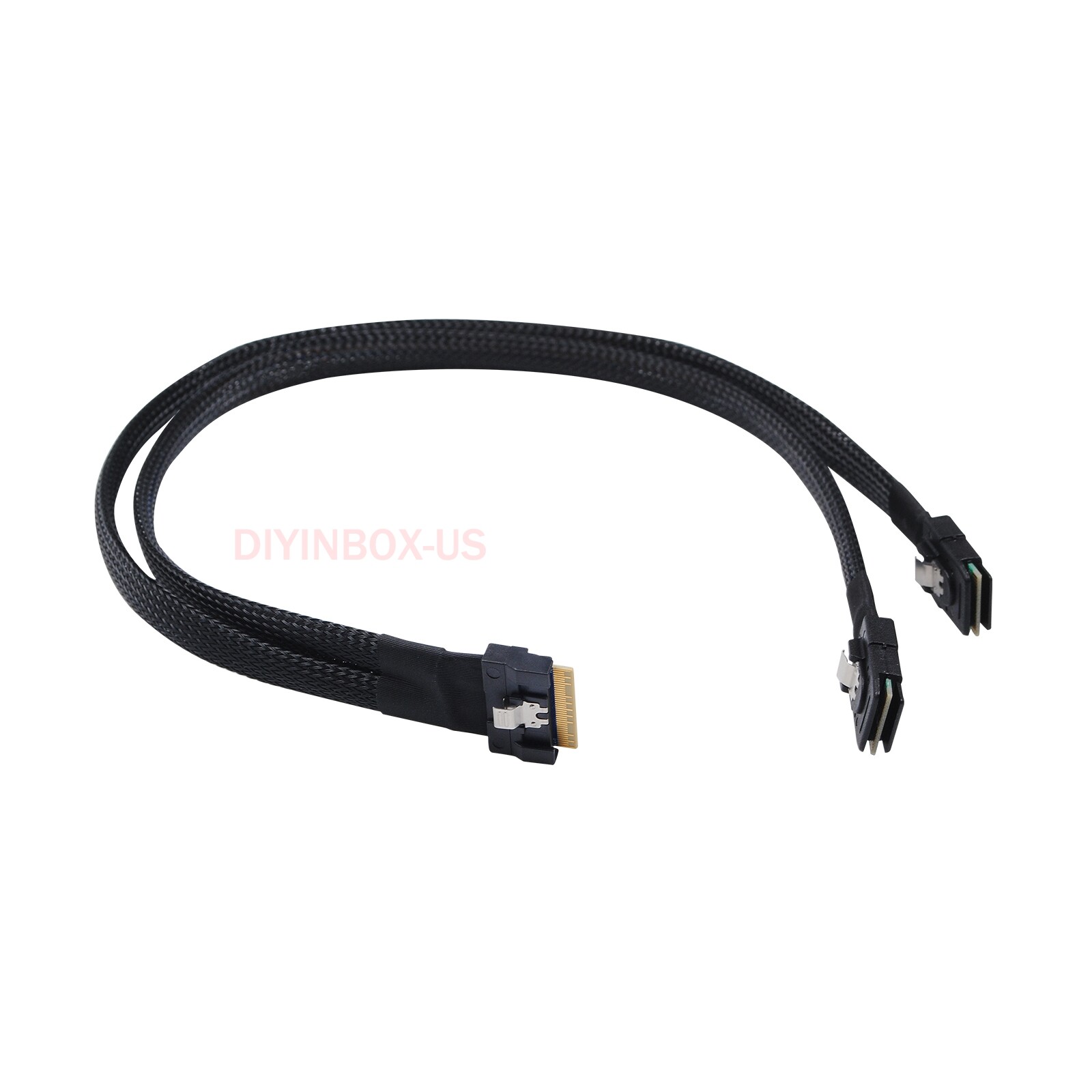 Cablecy  Slimline SAS Slim 4.0 SFF-8654 8i 74pin to Dual SFF-8087 SAS Cable 0.5m