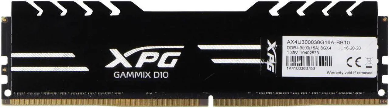 BLACK - XPG GAMMIX D10 8GB DDR4 PC4-24000 3000MHZ DESKTOP RAM