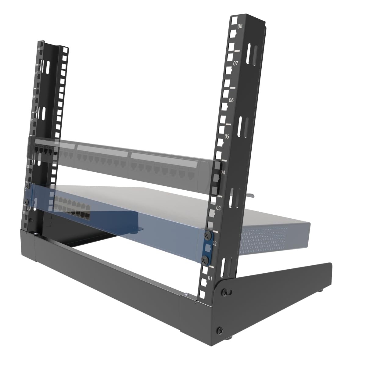 8U Desktop Server Rack 2Post Free Standing Tabletop Rack 19"W