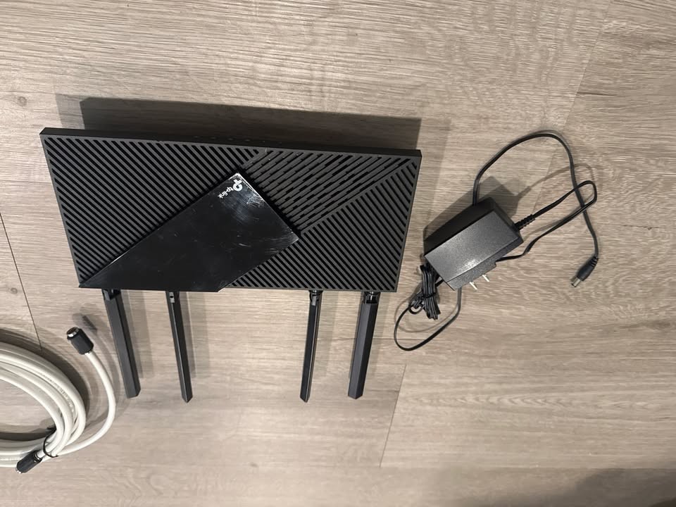 TP-Link Archer AX55 AX3000 Wi-Fi 6 Router Bundle - Power Adapter & 3 Cables