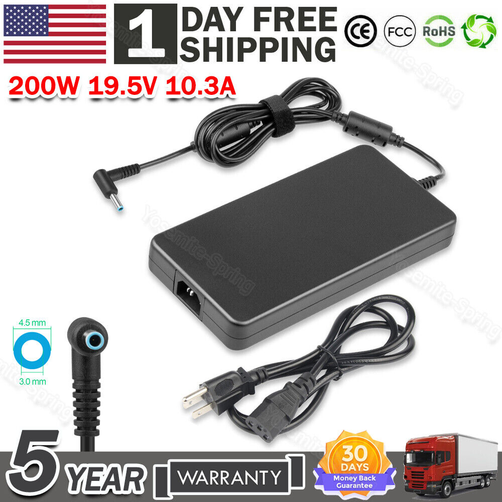 200W HP Laptop 15 17 Charger Power AC Adapter For HP ZBook Studio 15 G3 G4 G5 G6