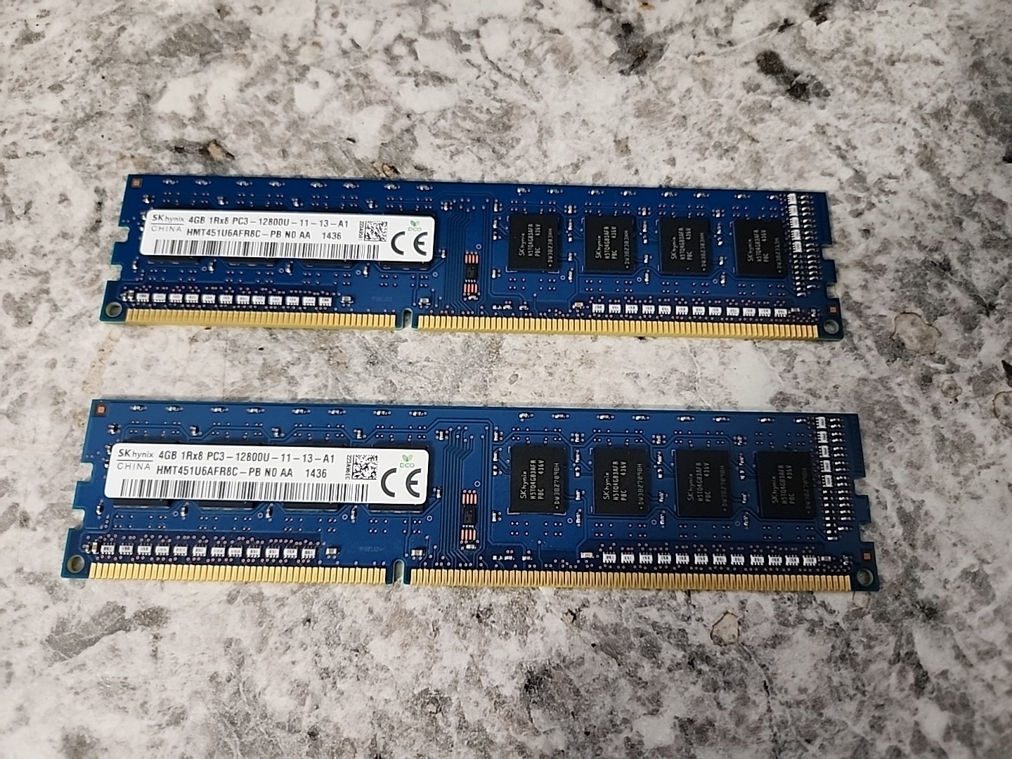 2 Sticks of SK Hynix Ram ~ 2x4GB (8GB Total) 1Rx8 PC3-12800U ~ DIMM DDR3 Desktop