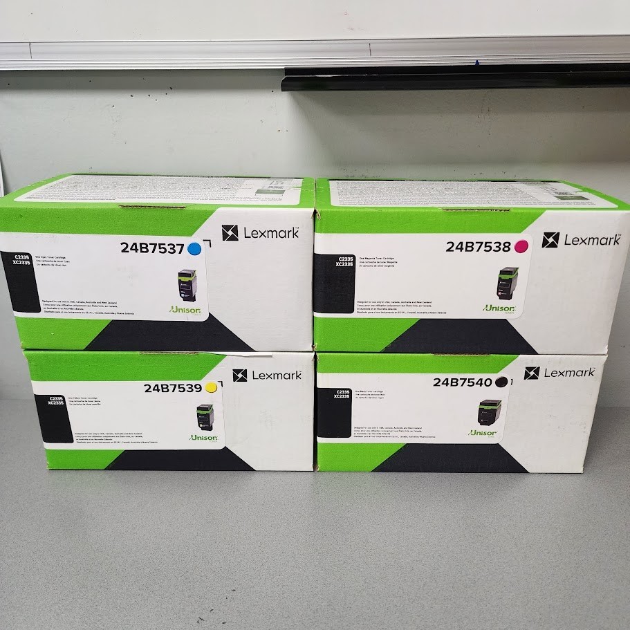 Lexmark 24B7537 24B7538 24B7539 24B7540 Toner Set C2335 XC2335 NEW