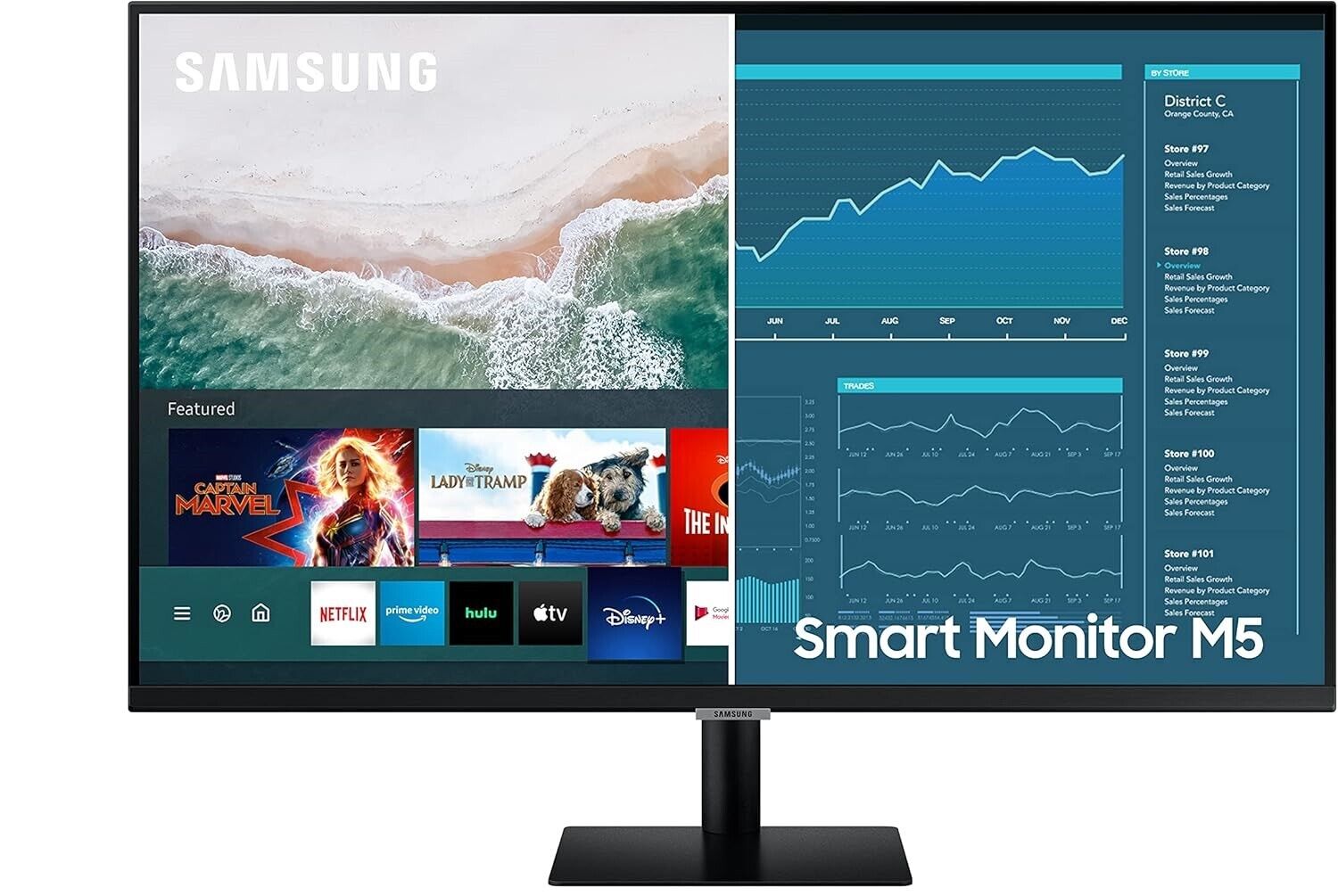 SAMSUNG M5 Series 32-Inch FHD 1080p Smart Monitor LS32AM500NNXZA - BLACK