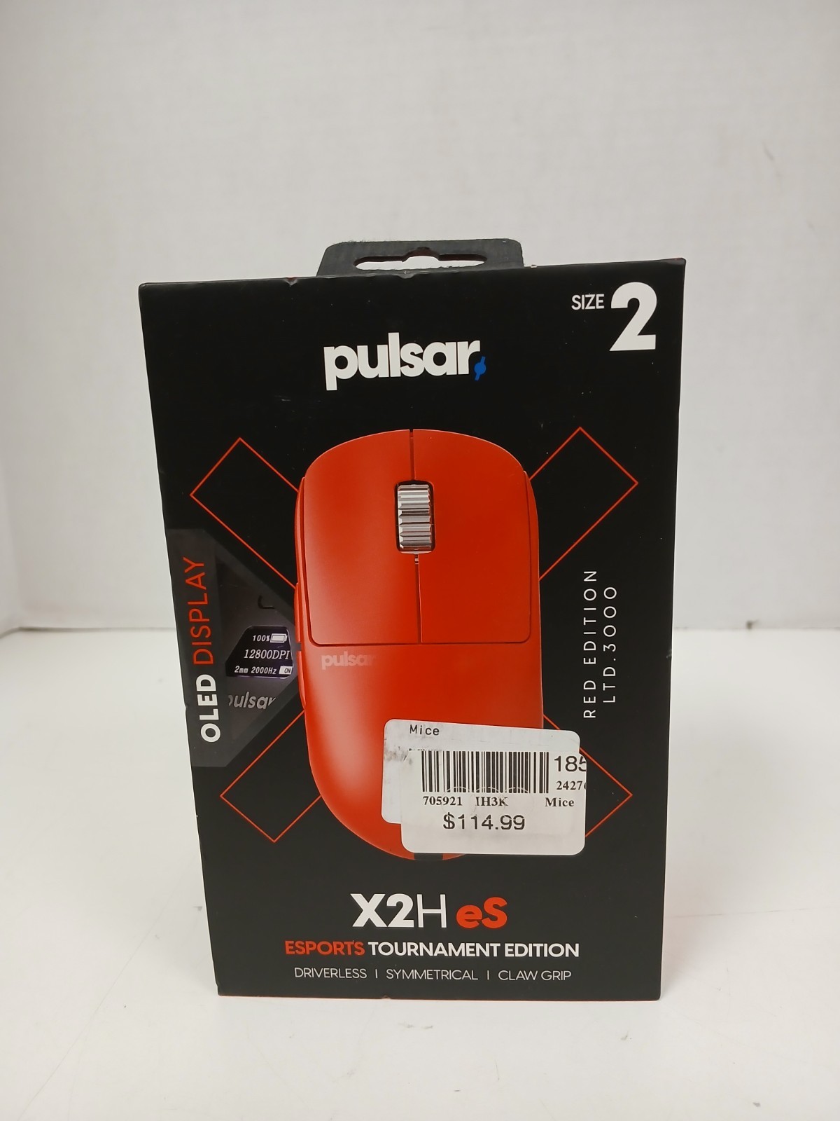 Pulsar X2H eS Esports Tournament Edition Wireless Mouse, Red Edition Size 2