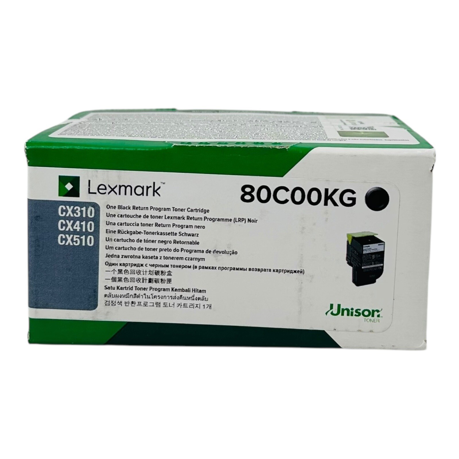 Genuine Lexmark 80C00KG Black Toner Cartridge-Sealed Box