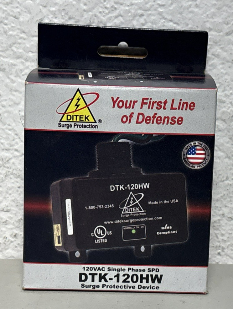 Ditek DTK-120HW 120VAC Single Phase SPD Surge Protection Device - New in Box