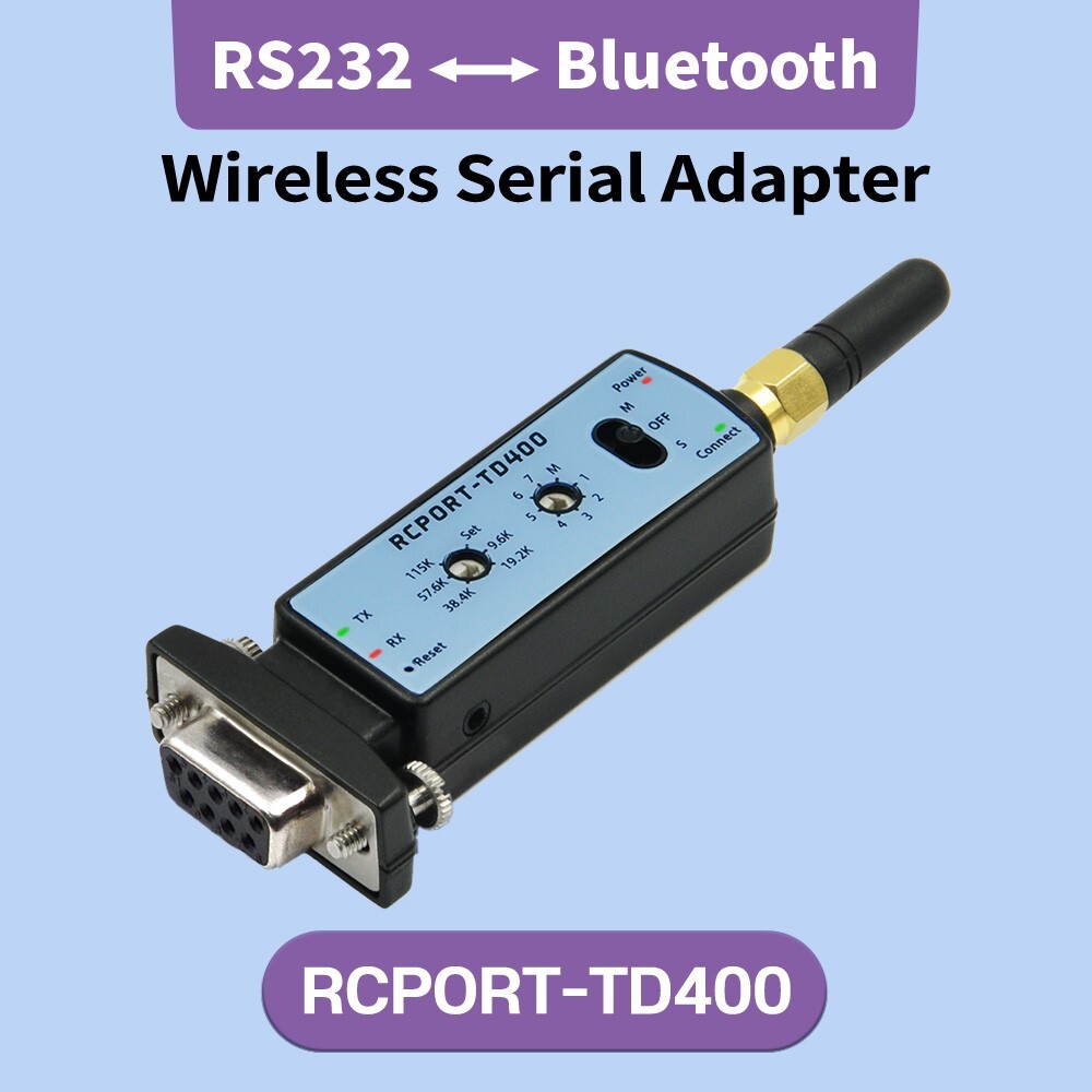 Long Range Bluetooth RS232 Serial Adapter Wireless RCPORT-TD400 300M D-SUB9(F)
