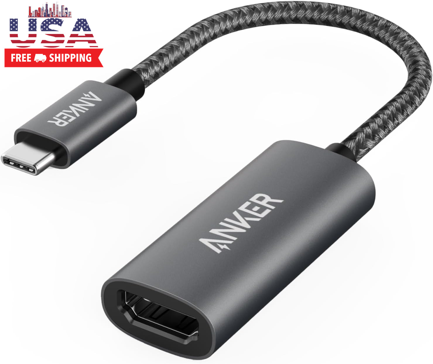 Anker USB C to HDMI Adapter (4K@60Hz), 310 USB-C Adapter (4K HDMI), for Macbook