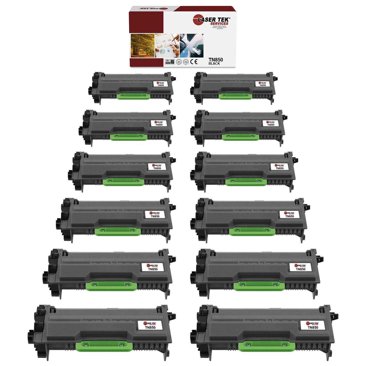12Pk LTS TN-850 Black Compatible for Brother HLL5000D L5100DN Toner Cartridge