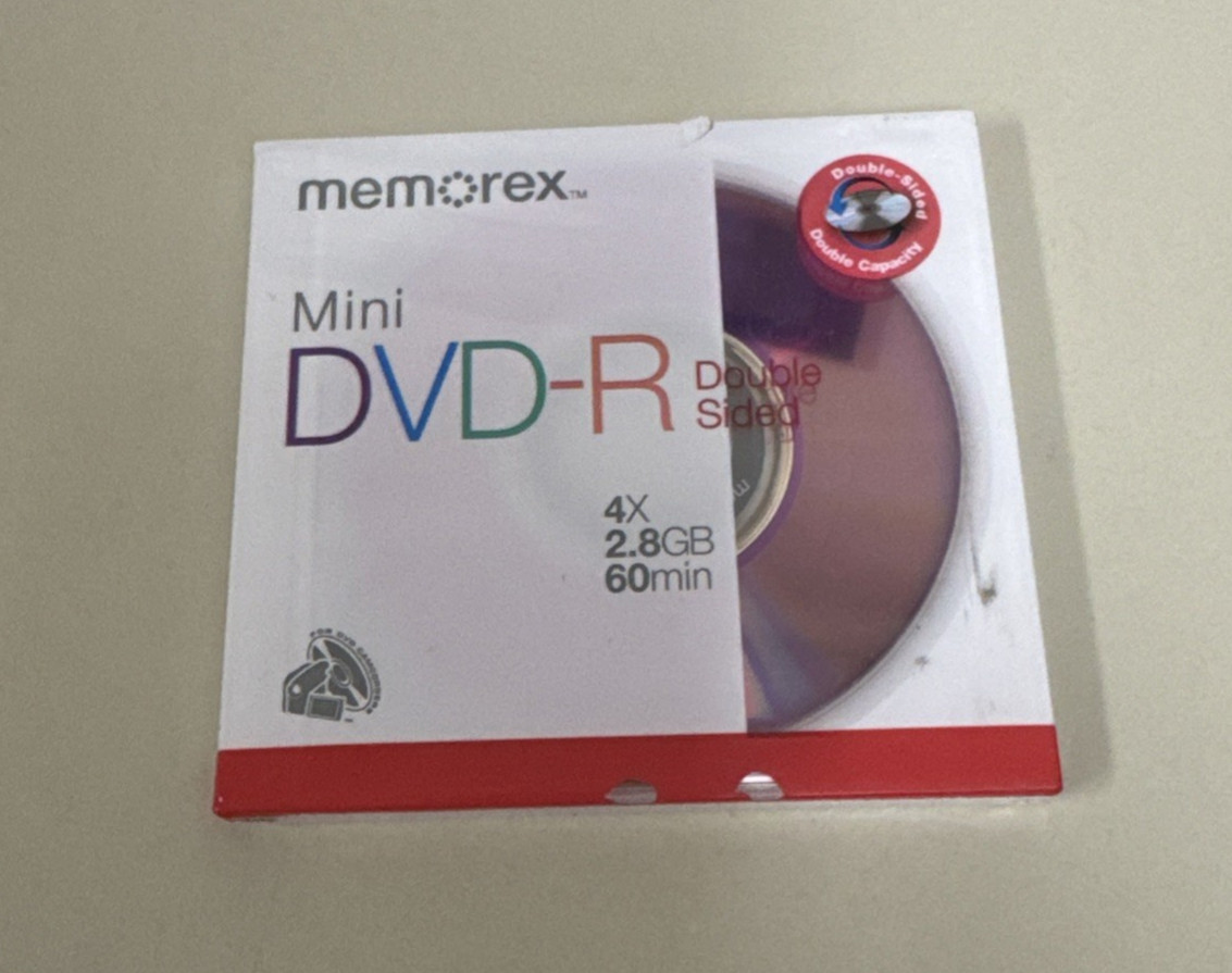 Memorex Blank Mini DVD-R 2.8GB 60min Double-Sided  - New Sealed