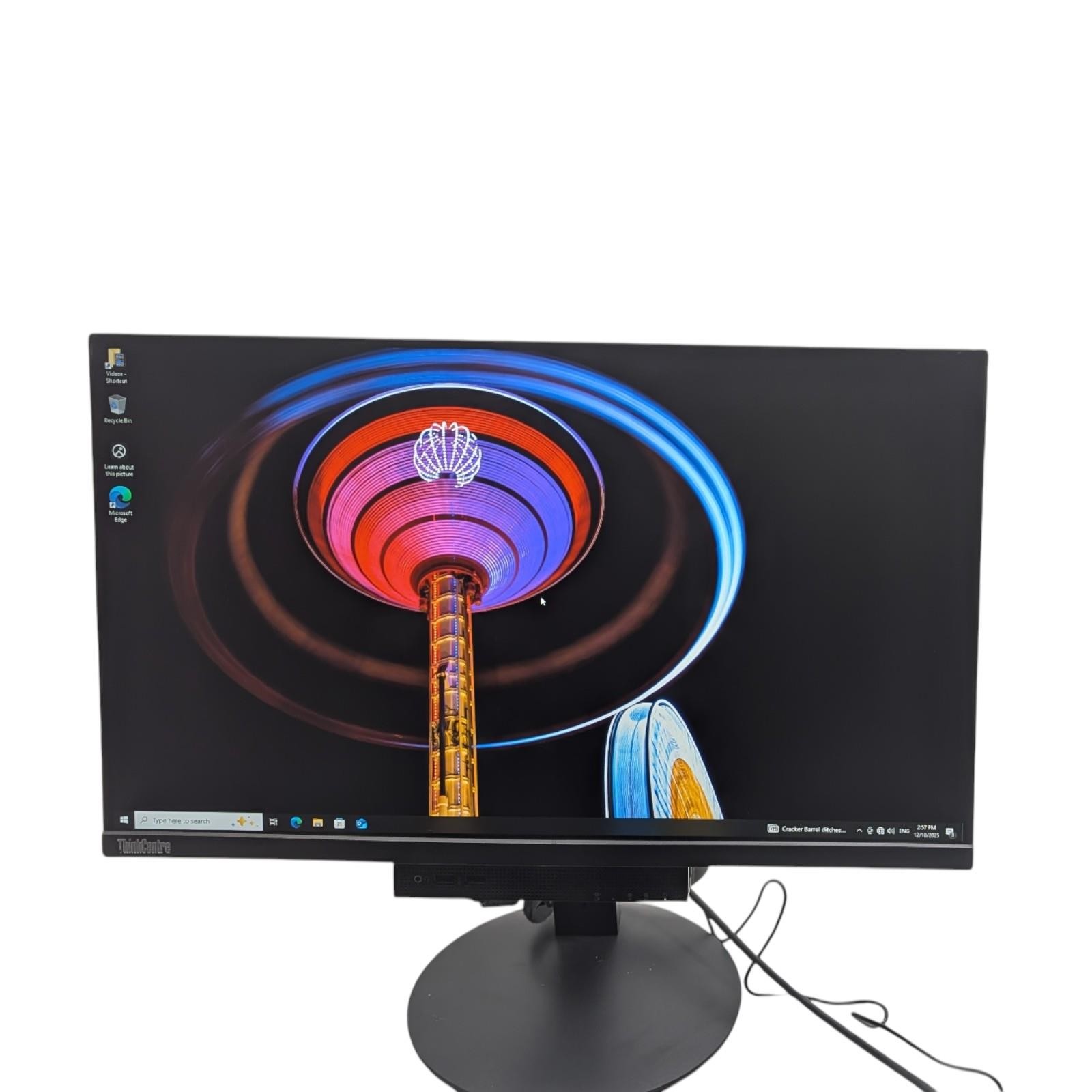  Lenovo ThinkCentre TIO24D 24” LED Monitor and Display Cable Tested Grade B