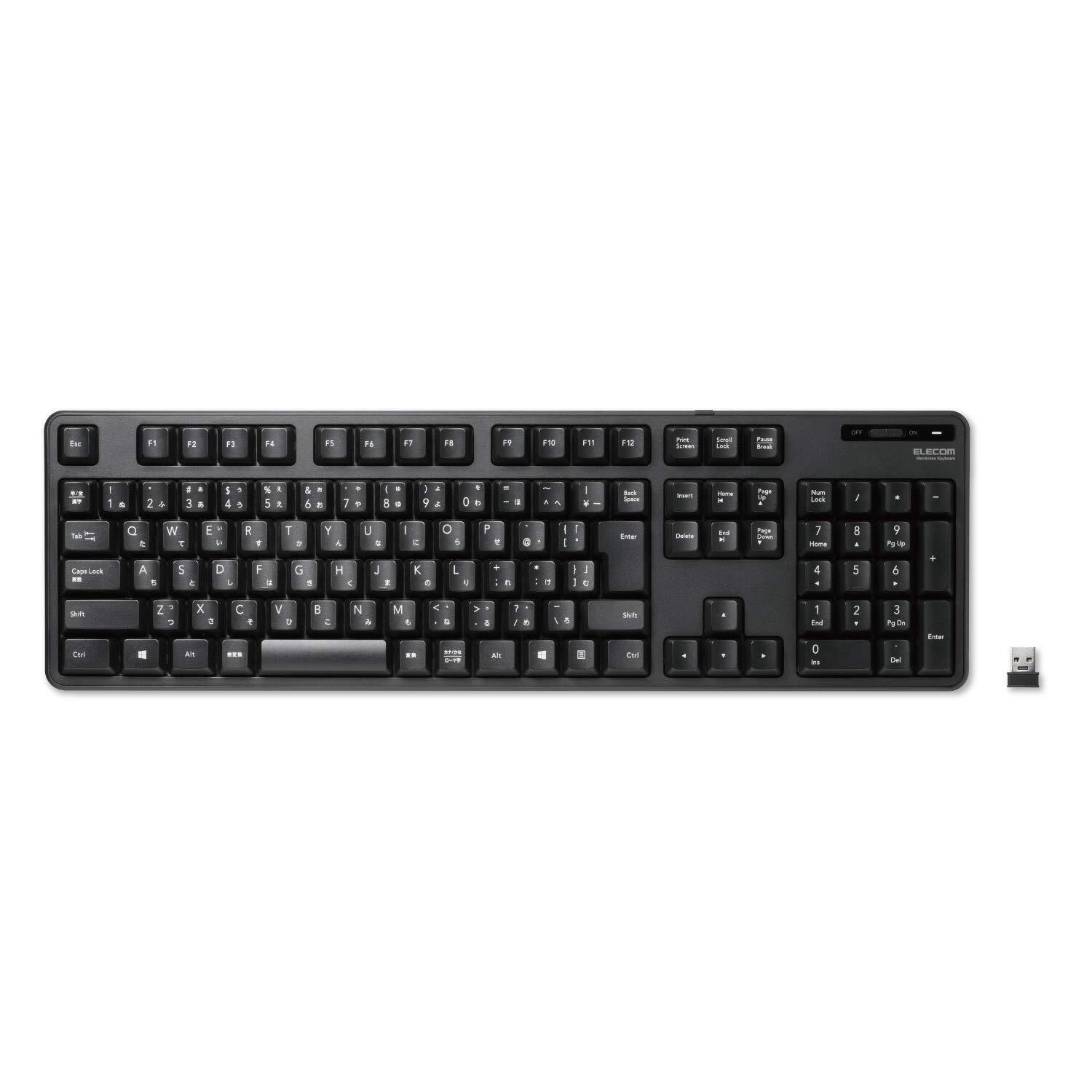 ELECOM Japanese Layout USB 2.4GHz Wireless Basic Keyboard for Computer and La...