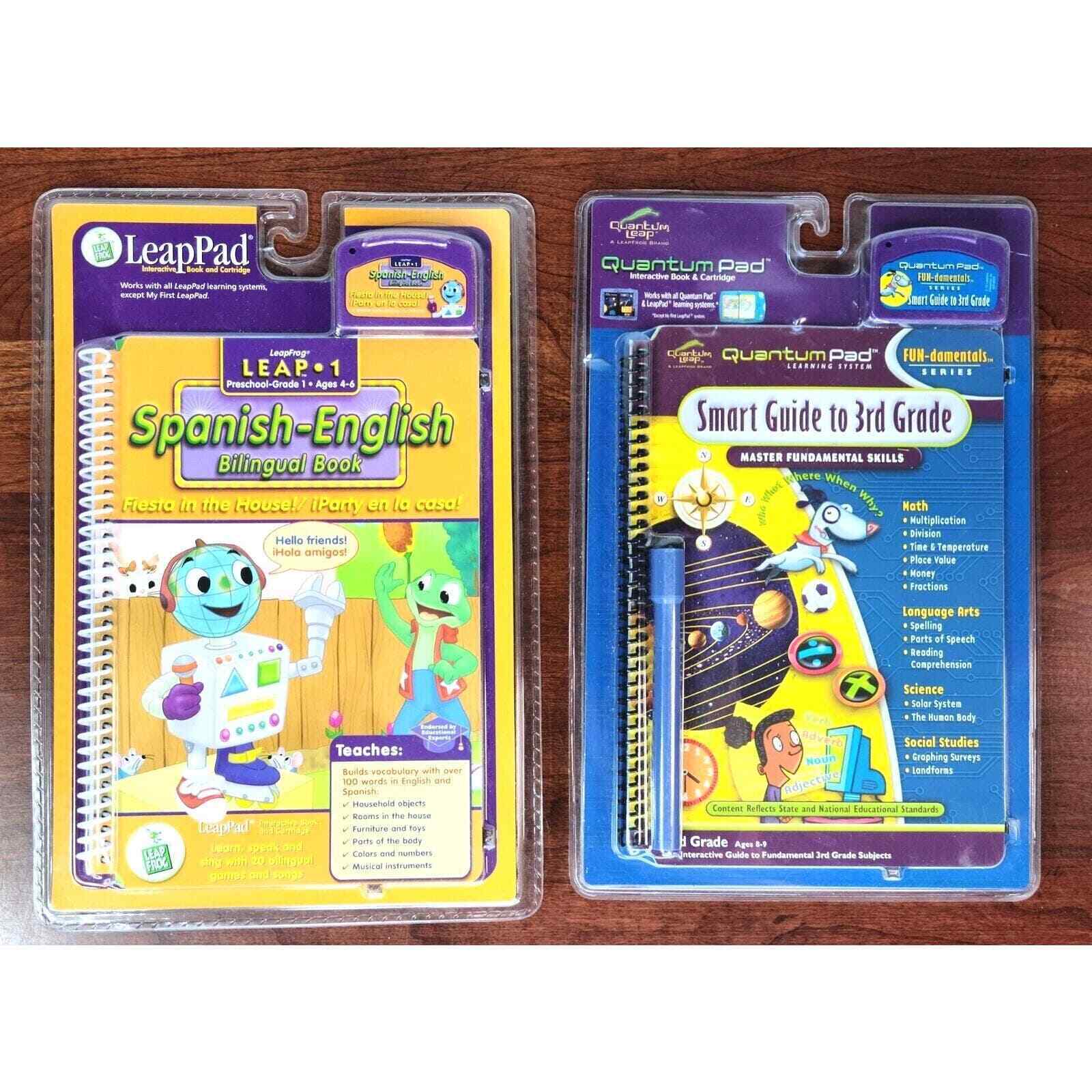 LeapPad Spanish-English Bilingual Book & QuantumPad Smart Guide to 3rd Grade NEW
