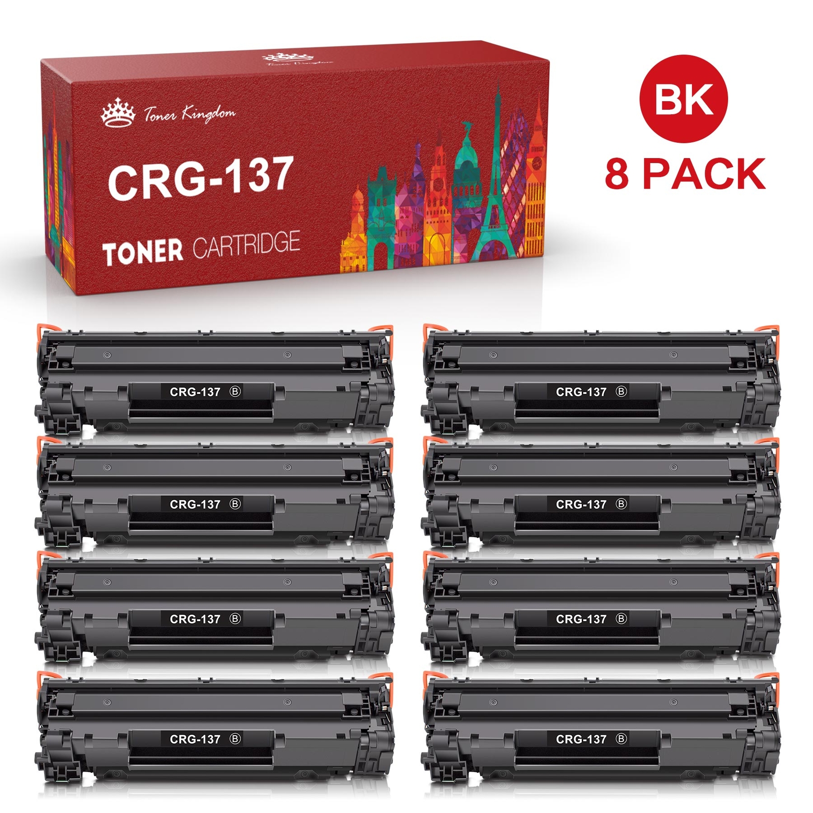 8 Pack CRG137 CRG-137 Toner Cartridge For Canon 137 ImageClass MF212w LBP151dw