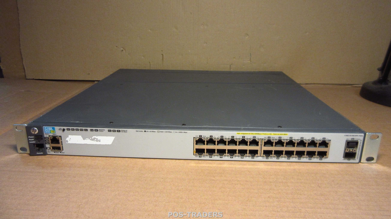 HP J9573A E3800 24G-2SFP+ 24-Port GIGABIT POE+ / 2x SFP+ / 1x J9580A PSU Switch