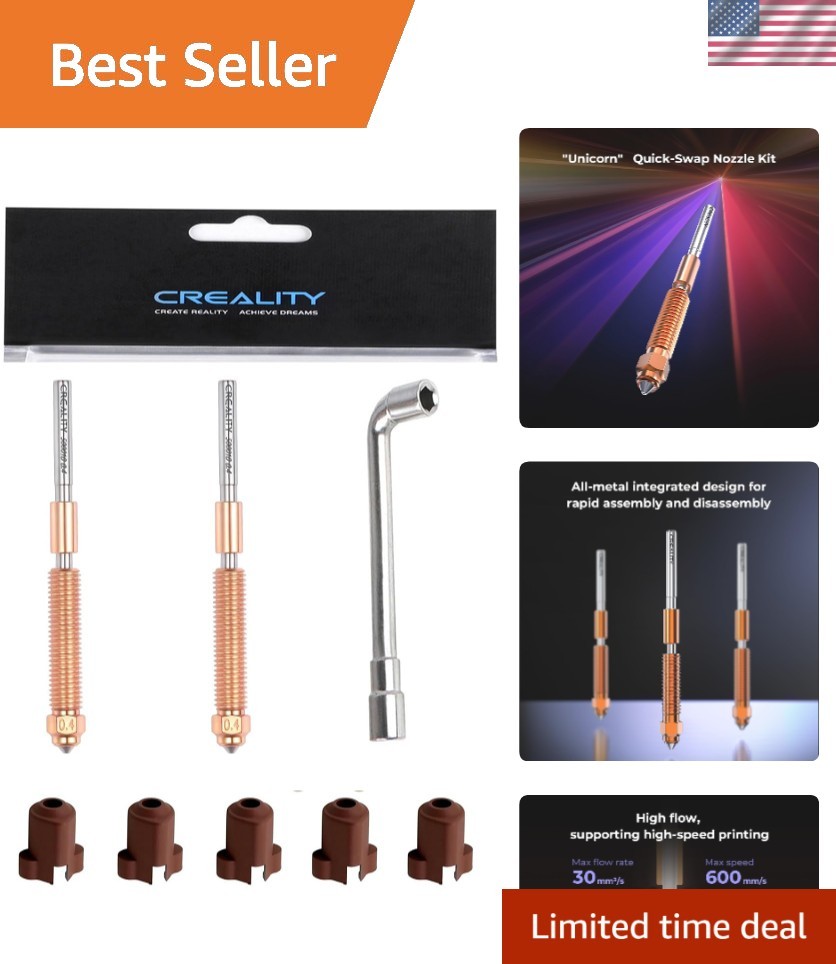 Precision 0.4mm K1C Nozzles with Silicone Socks for Efficient 3D Printing