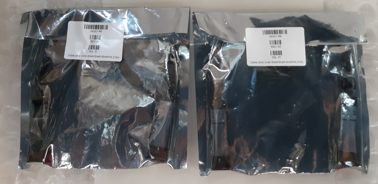 Pair of NetApp X6557-R6 112-00176 External SAS Cables NEW *SEALED*