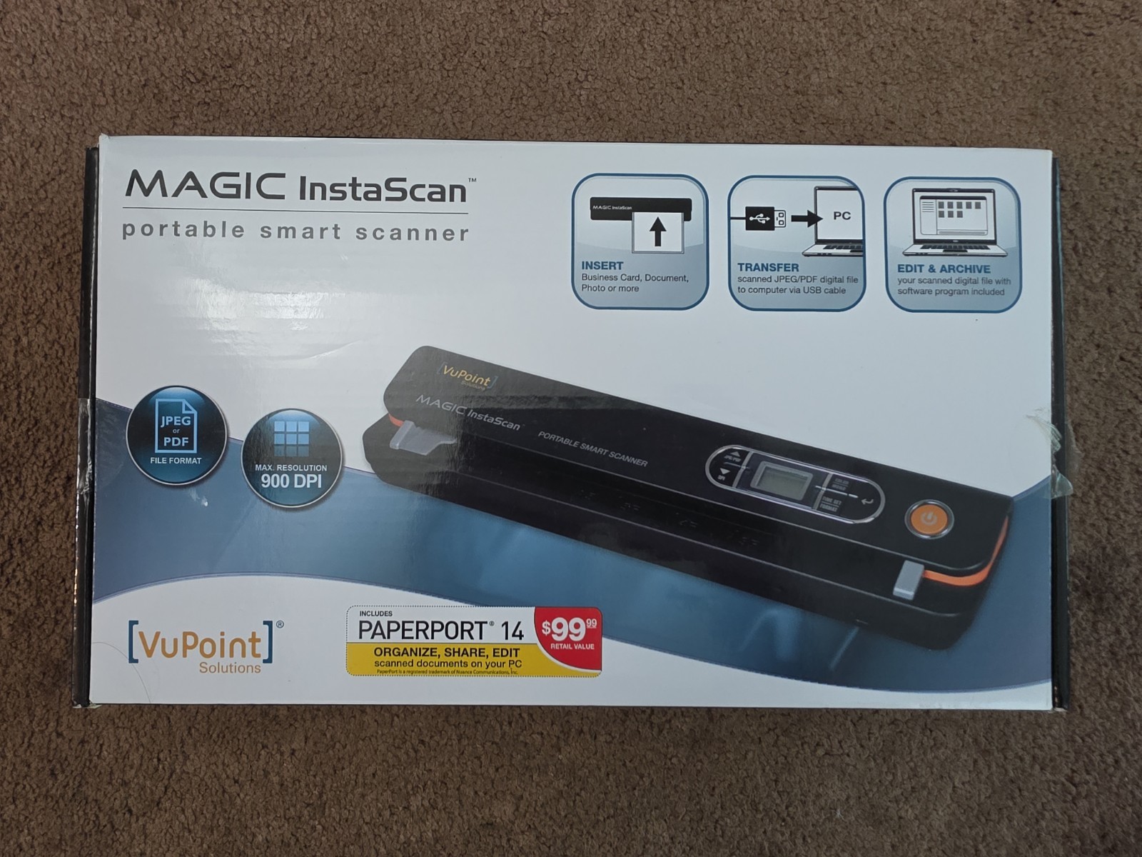 VuPoint Magic InstaScan Portable Smart Scanner PDS-ST420W-VP New Open Box