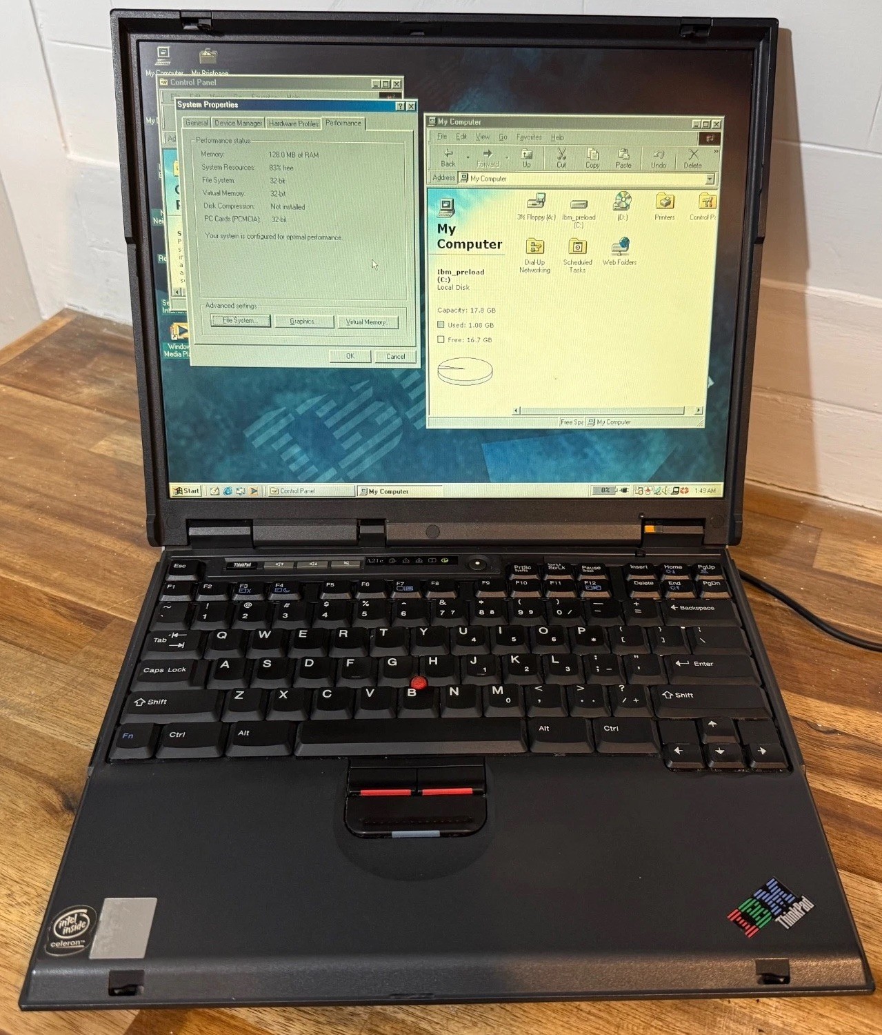 IBM Thinkpad A21e Laptop Type 2655 Windows 98 SE, Genuine IBM Adapter, 20GB #16
