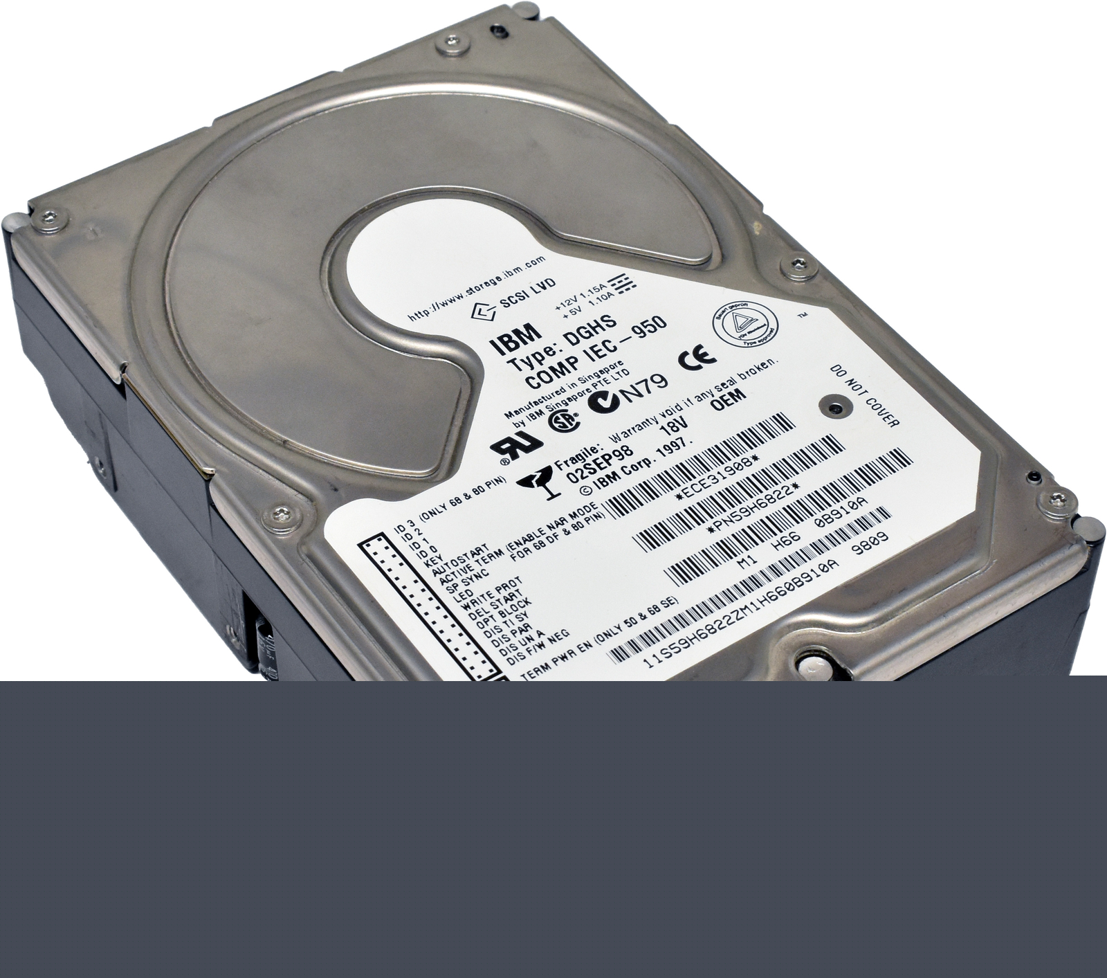 IBM DGHS 18GB 7.2K 3.5" 68Pin Ultra2 Wide SCSI HDD 59H6822