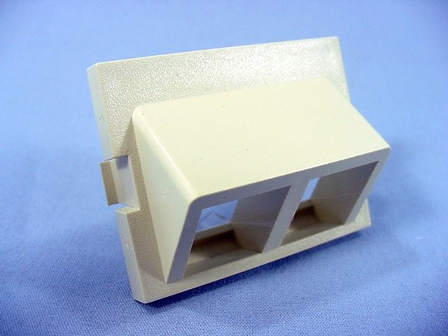 Leviton Ivory MOS Wallplate 2-Port Quickport 45� Adapter Insert Module 41294-2QI